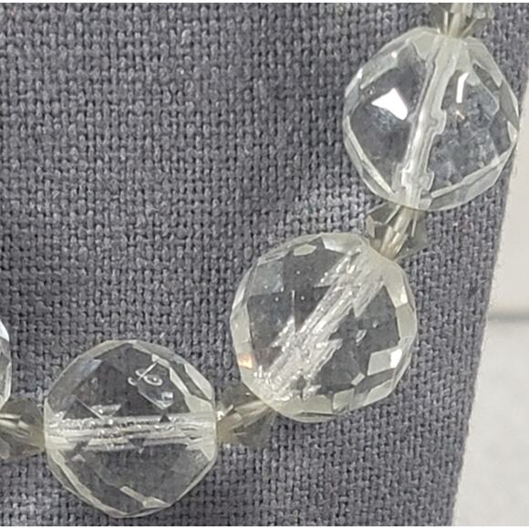 VTG Carol Dauplaise Clear / Smoky Multi Size Beads 14" Necklace - Picture 2 of 6